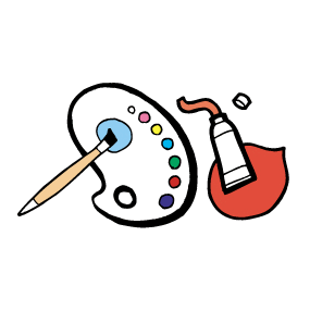 絵を描く道具のイラスト